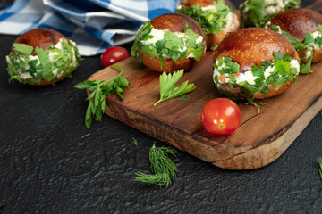 Small, delicious, cheese and parsley pastry