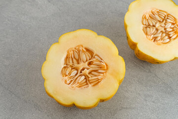 Blewah, Cantaloupe or Cucumis melo, a type of melon in Indonesia, often used as a refreshing drink in the month of Ramadhan.
