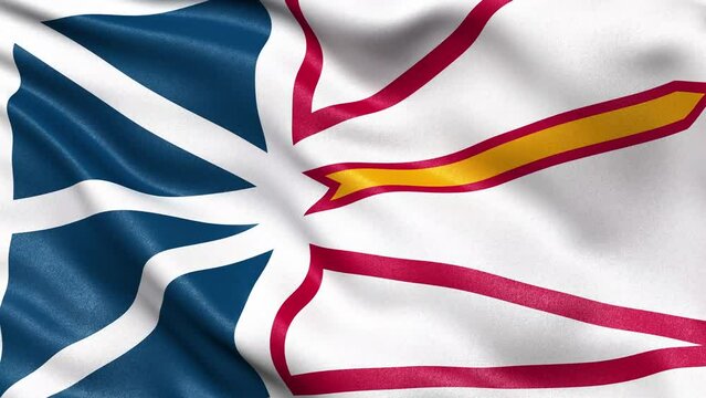 Newfoundland Flag Seamless Loop. 3D animation.