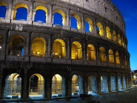 The Colosseum at night, Rome, Italy  