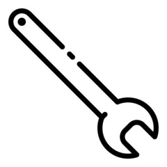 Wrench Flat Icon Isolated On White Background