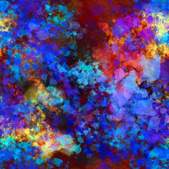 Fototapeta na wymiar Abstract vivid neon multicolored seamless background with a mixed bright spots, blots, splashes and smudges