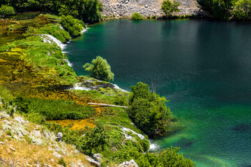 Cascades on the river Krupa in the  canyon, Dalmatia, Croatia