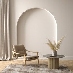 Modern style conceptual interior room 3d illustration - 498526180