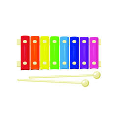 Cute xylophone toy, music instrument for kids vector illustration