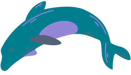 Vector illustration a simple jumping dolphin