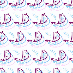 Fototapeta premium Seamless pattern with stylized birds. Print design for textile, wrapping paper, wallpaper. Birds ornament.