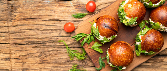 Small, delicious, cheese and parsley pastry