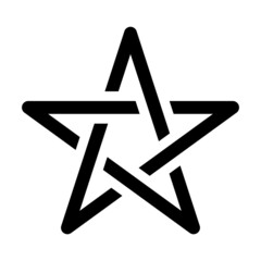 Interlaced pentagram symbol icon 