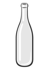 Illustration of wine bottle. Image for restaurants and bars.