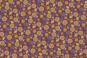 Bright background with floral ornaments. Raster illustration for package design, postcard, wrapper or scrapbooking. Printing on paper or fabric.