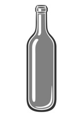 Illustration of wine bottle. Image for restaurants and bars.