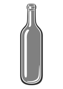 Illustration of wine bottle. Image for restaurants and bars.