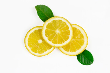Fototapeta na wymiar lemon slices on a white background