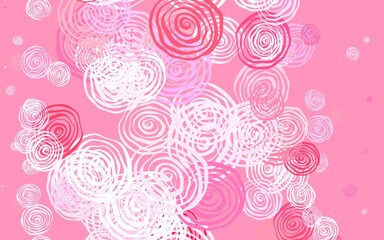 Light Purple, Pink vector doodle texture with roses.