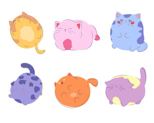 Set with doodle drove cats