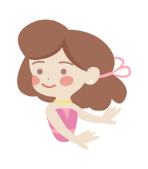 Beautiful Cartoon Girl. Vector illustration