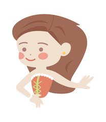 Beautiful Cartoon Girl. Vector illustration
