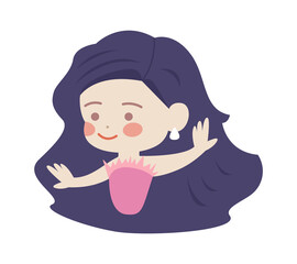 Beautiful Cartoon Girl. Vector illustration