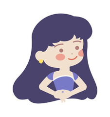Beautiful Cartoon Girl. Vector illustration