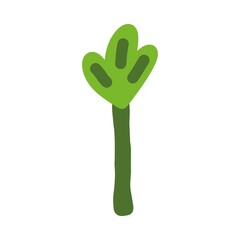 Obraz premium naive childish flower in cute flat minimalist style, botanical element for baby greeting cards textile and wrapping