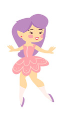 Cute Cartoon Childish Fairy Characters. Vector illustration