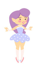 Cute Cartoon Childish Fairy Characters. Vector illustration