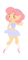Cute Cartoon Childish Fairy Characters. Vector illustration