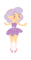 Cute Cartoon Childish Fairy Characters. Vector illustration
