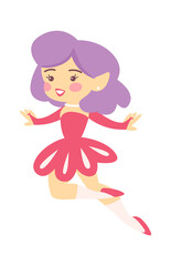 Cute Cartoon Childish Fairy Characters. Vector illustration