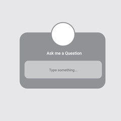 Vector Illustration ask me a question. Instagram FAQ, question answer concept. UI UX design, instagram template. Question box interface. - obrazy, fototapety, plakaty