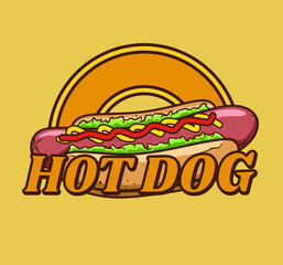 hot dog store logo concept	