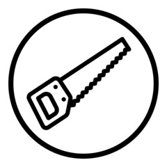 Hand Saw Flat Icon Isolated On White Background