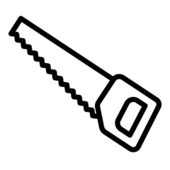Hand Saw Flat Icon Isolated On White Background