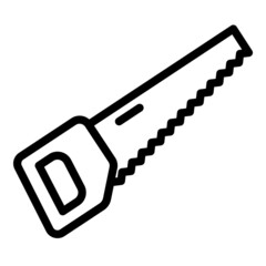 Hand Saw Flat Icon Isolated On White Background