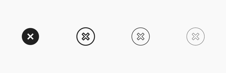 Cross icon for checkmark vector. X mark