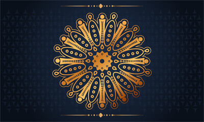 Luxury ornamental mandala background with golden decoration Vector