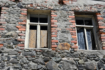 old wall with windows