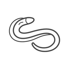 Vector linear icon with eel
