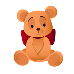 Brown cute teddy bear sitting