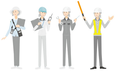 現場作業等の職種のアルバイト、正社員の募集用シニア女性のセット