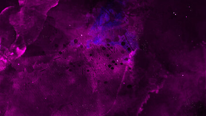 abstract night sky space watercolor background with stars. watercolor dark red pink nebula universe. watercolor hand drawn illustration. Pink watercolor ombre leaks and splashes texture.	
