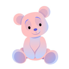 pink purple cute teddy bear sitting