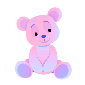 pink purple cute teddy bear sitting