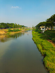 Fototapeta na wymiar City canal for flood control 