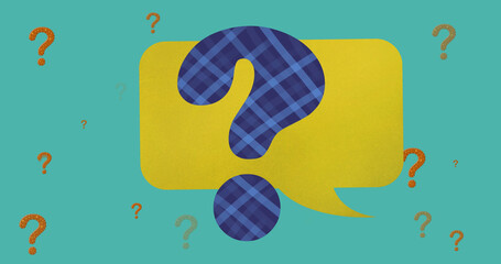 Image of question marks on green background