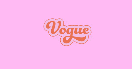 Image of vogue text and pink bag