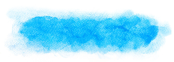 Hand drawn abstract blue watercolor on white paper for background label or banner