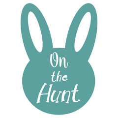 Easter tag with bunny head label in pastel color