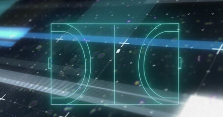 Image of neon green sports field and markers